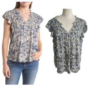 Lucky Brand "Daphne" Flowy Smocked Top